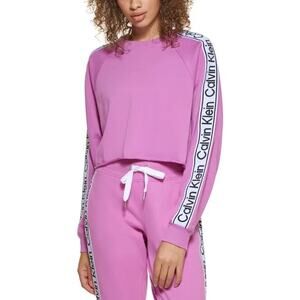 New Calvin Klein Performance Cropped Pink Purple Sweater Small